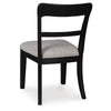 Gela Dining Side Chair set of 2 | Black Open Cutout Frame | Gray Upholstery