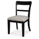 Gela Dining Side Chair set of 2 | Black Open Cutout Frame | Gray Upholstery