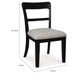 Gela Dining Side Chair set of 2 | Black Open Cutout Frame | Gray Upholstery