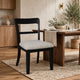 Gela Dining Side Chair set of 2 | Black Open Cutout Frame | Gray Upholstery