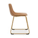 Cia Dining Side Chair Set of 2 | Brown Faux Leather Upholstery | Gold