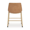 Cia Dining Side Chair Set of 2 | Brown Faux Leather Upholstery | Gold