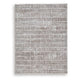 Feri Striped Medium Area Rug | Gray & Ivory Polypropylene Polyester 5x7