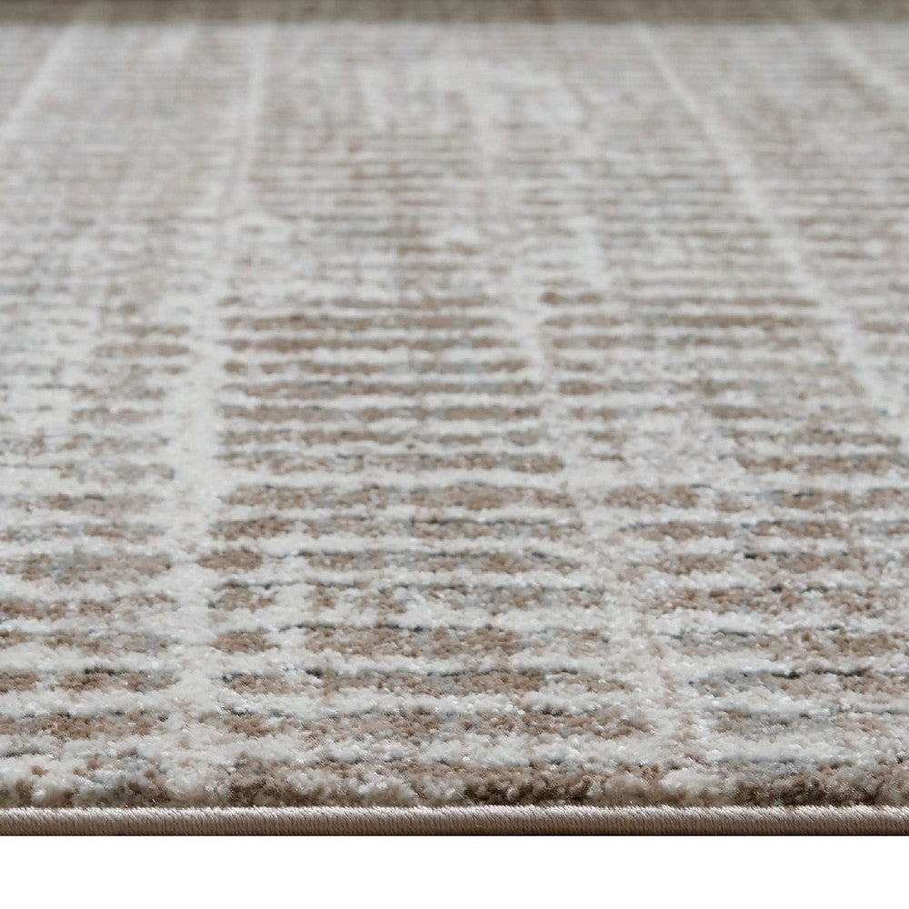 Feri Striped Medium Area Rug | Gray & Ivory Polypropylene Polyester 5x7