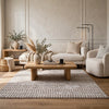 Feri Striped Medium Area Rug | Gray & Ivory Polypropylene Polyester 5x7