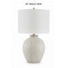 Alp Table Lamp | Antique White Shade | Warm Gray Textured Pot Base | 28"