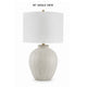 Alp Table Lamp | Antique White Shade | Warm Gray Textured Pot Base | 28"