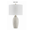 Alp Table Lamp | Antique White Shade | Warm Gray Textured Pot Base | 28"