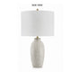 Alp Table Lamp | Antique White Shade | Warm Gray Textured Pot Base | 28"
