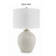 Alp Table Lamp | Antique White Shade | Warm Gray Textured Pot Base | 28"