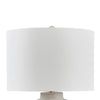 Alp Table Lamp | Antique White Shade | Warm Gray Textured Pot Base | 28"