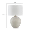 Alp Table Lamp | Antique White Shade | Warm Gray Textured Pot Base | 28"