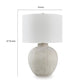 Alp Table Lamp | Antique White Shade | Warm Gray Textured Pot Base | 28"