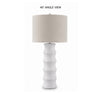 Vala Table Lamp | Hardback Drum Shade | Scalloped Polyresin White 33"