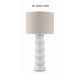 Vala Table Lamp | Hardback Drum Shade | Scalloped Polyresin White 33"
