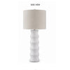 Vala Table Lamp | Hardback Drum Shade | Scalloped Polyresin White 33"