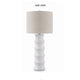 Vala Table Lamp | Hardback Drum Shade | Scalloped Polyresin White 33"