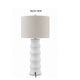 Vala Table Lamp | Hardback Drum Shade | Scalloped Polyresin White 33"