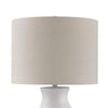 Vala Table Lamp | Hardback Drum Shade | Scalloped Polyresin White 33"