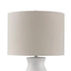 Vala Table Lamp | Hardback Drum Shade | Scalloped Polyresin White 33"