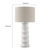 Vala Table Lamp | Hardback Drum Shade | Scalloped Polyresin White 33"