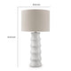 Vala Table Lamp | Hardback Drum Shade | Scalloped Polyresin White 33"