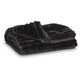 Visha Throw Blanket Set of 3 | Faux Fur Stripes | Reversible Black Polyester