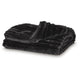 Visha Throw Blanket Set of 3 | Faux Fur Stripes | Reversible Black Polyester