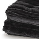 Visha Throw Blanket Set of 3 | Faux Fur Stripes | Reversible Black Polyester