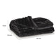 Visha Throw Blanket Set of 3 | Faux Fur Stripes | Reversible Black Polyester