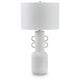 Peri Table Lamp | Sculptural Design | Drum Shade | Distressed White 31"