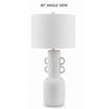 Peri Table Lamp | Sculptural Design | Drum Shade | Distressed White 31"