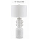 Peri Table Lamp | Sculptural Design | Drum Shade | Distressed White 31"