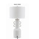 Peri Table Lamp | Sculptural Design | Drum Shade | Distressed White 31"