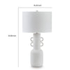 Peri Table Lamp | Sculptural Design | Drum Shade | Distressed White 31"