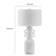 Peri Table Lamp | Sculptural Design | Drum Shade | Distressed White 31"