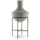 Esta Pottery Style Vase w Stand | Distressed Cream | Espresso Brown 29"