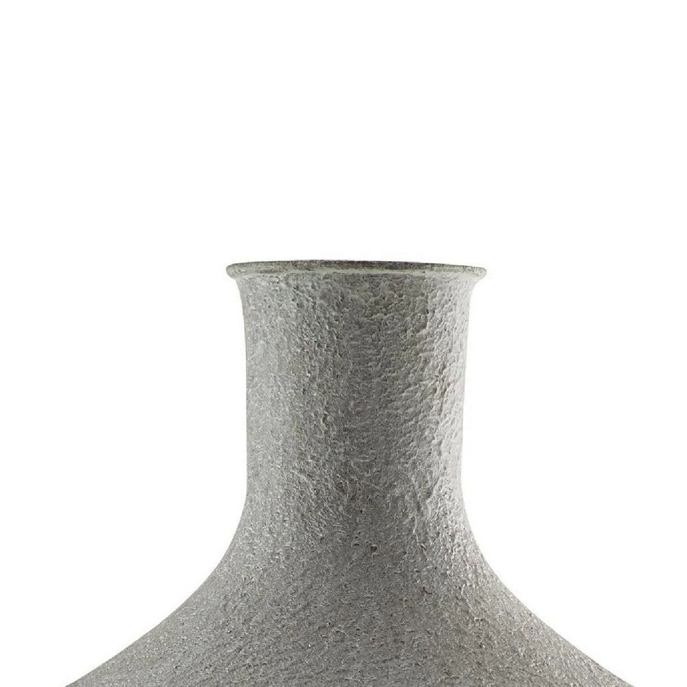 Esta Pottery Style Vase w Stand | Distressed Cream | Espresso Brown 29"