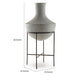 Esta Pottery Style Vase w Stand | Distressed Cream | Espresso Brown 29"