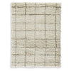 Wreno 5x7 Medium Area Rug | Plaid Pattern | 50mm Pile | Cream & Brown PET