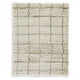 Wreno 5x7 Medium Area Rug | Plaid Pattern | 50mm Pile | Cream & Brown PET
