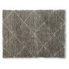 Wreno 5x7 Medium Area Rug | Diamond Pattern | 50mm Pile | Cream & Gray PET