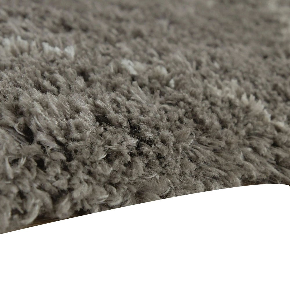 Wreno 5x7 Medium Area Rug | Diamond Pattern | 50mm Pile | Cream & Gray PET