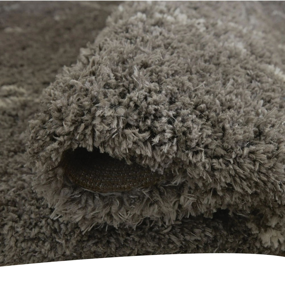 Wreno 5x7 Medium Area Rug | Diamond Pattern | 50mm Pile | Cream & Gray PET