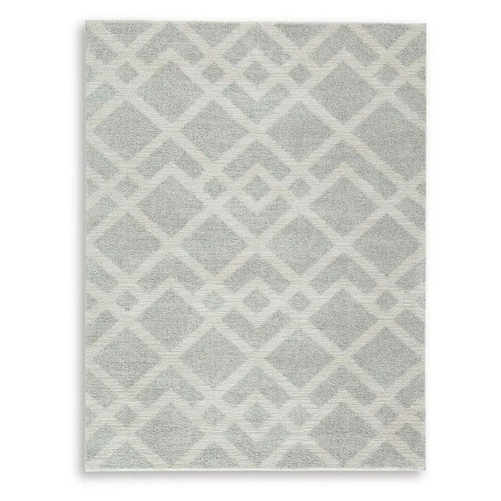Unos 5x7 Geometric Medium Area Rug | Ivory Gray Polypropylene Polyester