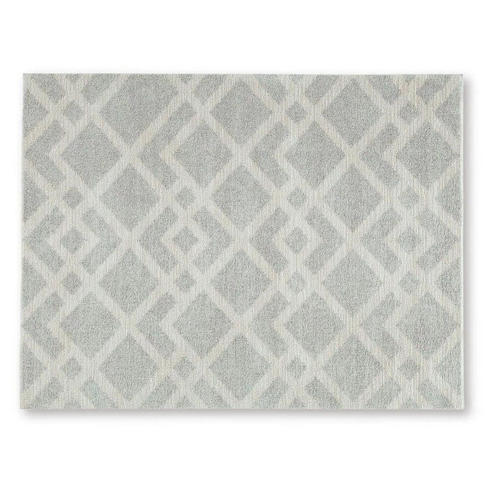 Unos 5x7 Geometric Medium Area Rug | Ivory Gray Polypropylene Polyester