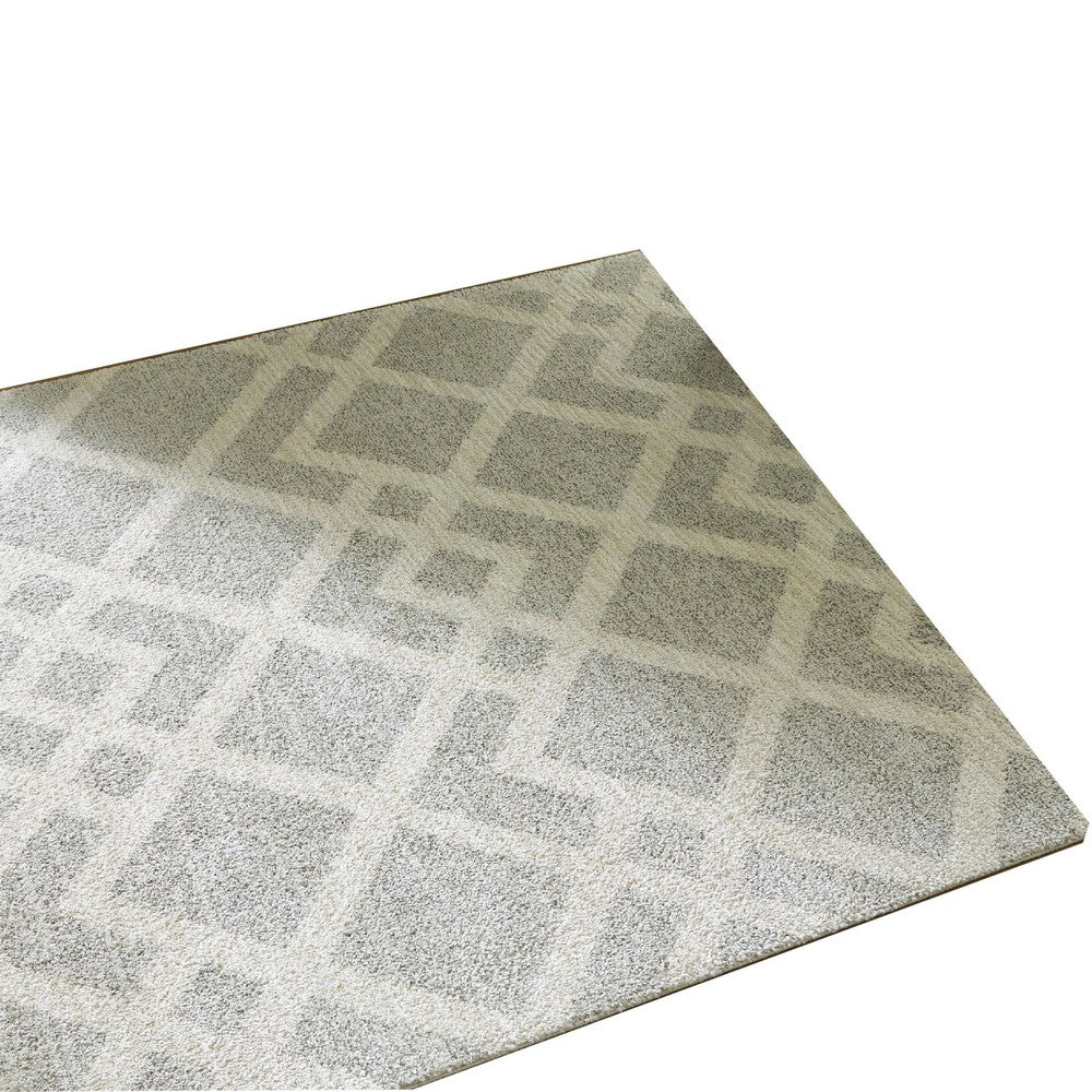 Unos 5x7 Geometric Medium Area Rug | Ivory Gray Polypropylene Polyester