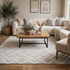Unos 5x7 Geometric Medium Area Rug | Ivory Gray Polypropylene Polyester