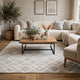 Unos 5x7 Geometric Medium Area Rug | Ivory Gray Polypropylene Polyester