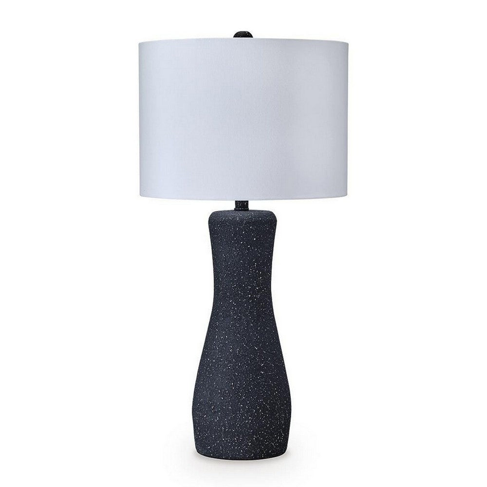 Aaya Table Lamp | Bottle Shape | Hardback Shade | White and Black 33"